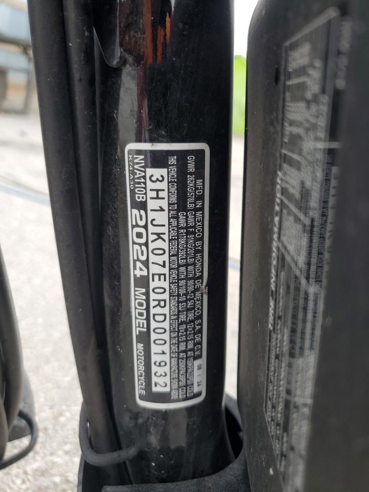 2024 Honda Nva110 B VIN: 3H1JK07E0RD001932 Lot: 89913455