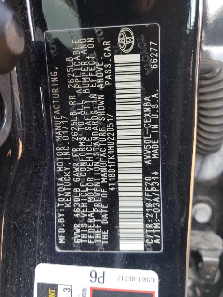 2017 Toyota Camry Hybrid VIN: 4T1BD1FK1HU220517 Lot: 81931155