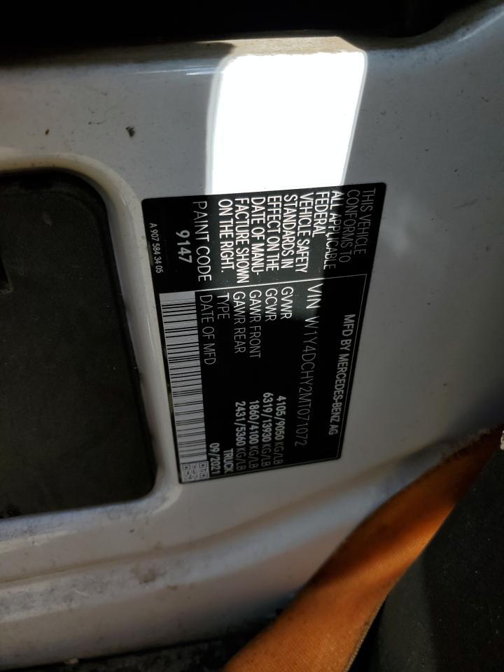 2021 Mercedes-Benz Sprinter 2 VIN: W1Y4DCHY2MT071072 Lot: 85736905