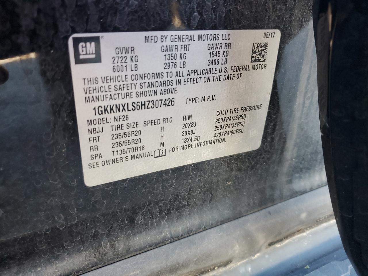 2017 GMC Acadia Denali VIN: 1GKKNXLS6HZ307426 Lot: 82457635