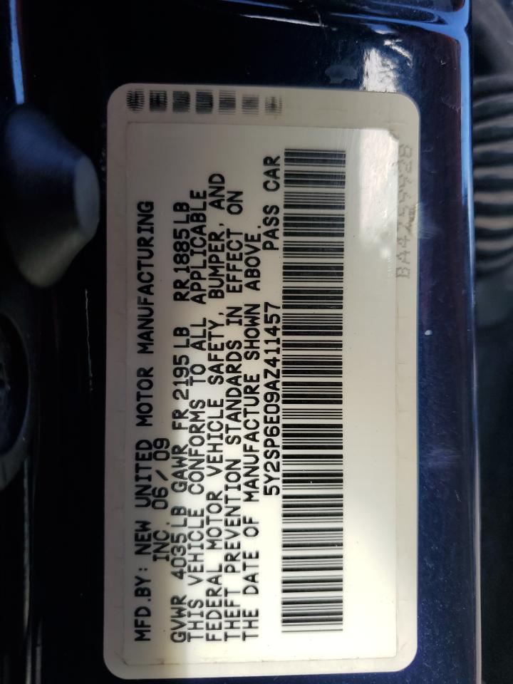 2010 Pontiac Vibe VIN: 5Y2SP6E09AZ411457 Lot: 86689545