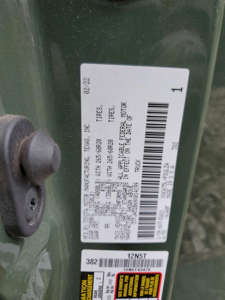 2022 Toyota Tundra Crewmax Limited VIN: 5TFJA5DB6NX014199 Lot: 89465845