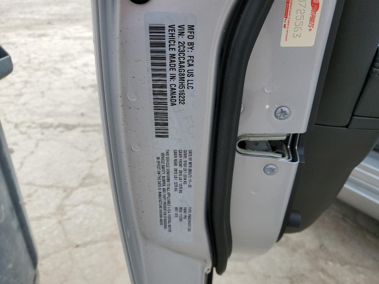 2021 Chrysler 300 Touring VIN: 2C3CCAAG8MH516232 Lot: 90479665