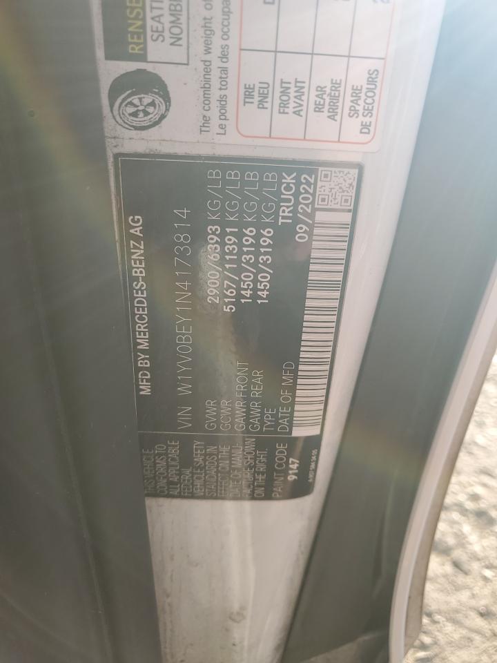 2022 Mercedes-Benz Metris VIN: W1YV0BEY1N4173814 Lot: 84814295