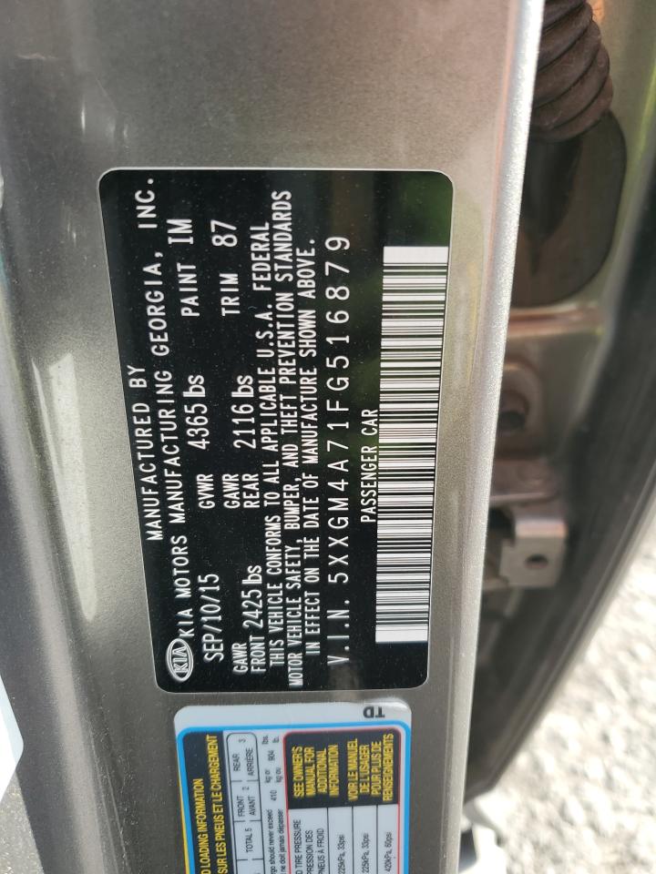 2015 Kia Optima Lx VIN: 5XXGM4A71FG516879 Lot: 86164415