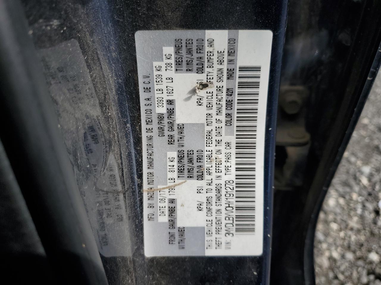 2017 Toyota Yaris Ia VIN: 3MYDLBYV0HY191278 Lot: 82230355