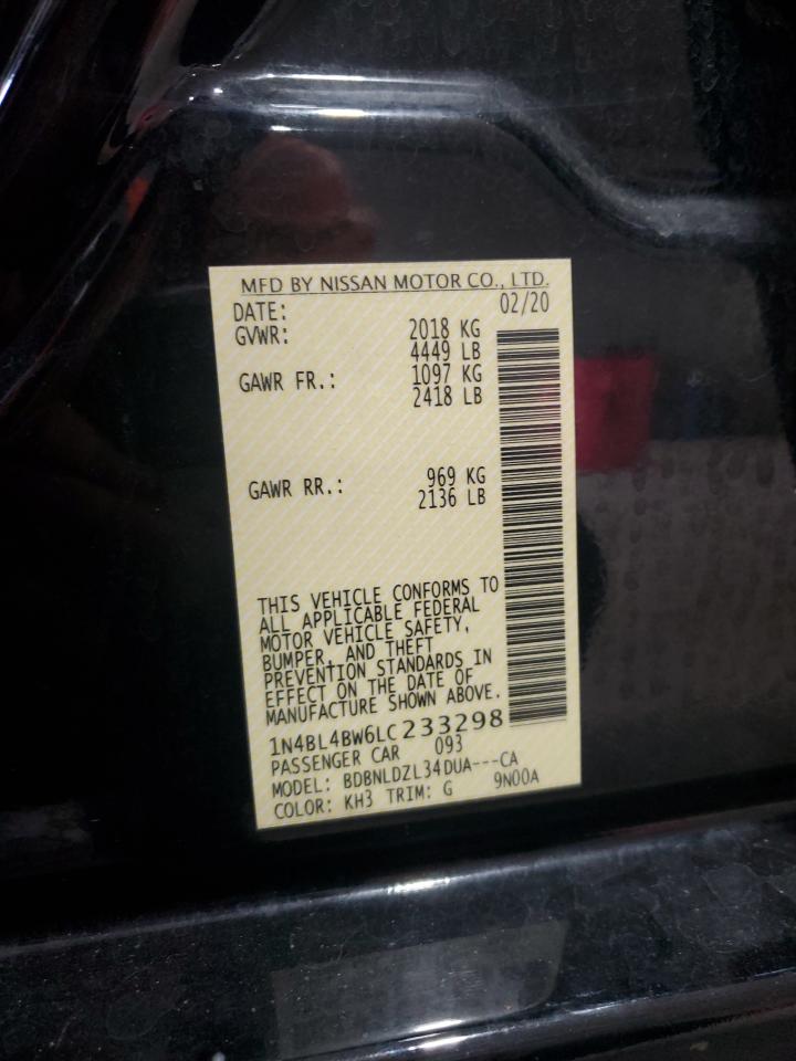 2020 Nissan Altima S VIN: 1N4BL4BW6LC233298 Lot: 86766975