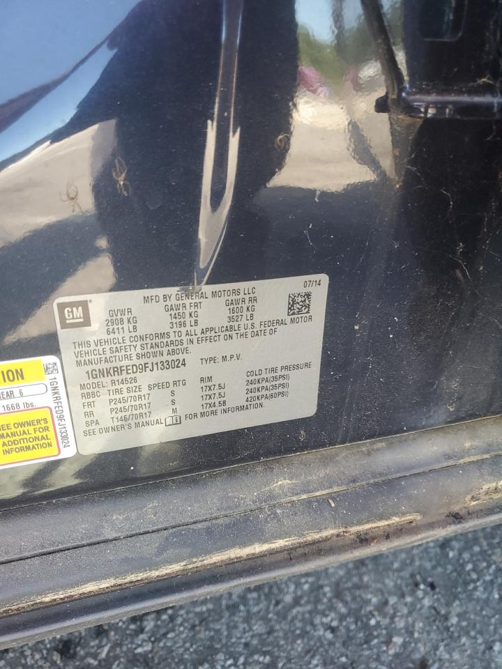 2015 Chevrolet Traverse Ls VIN: 1GNKRFED9FJ133024 Lot: 85125045