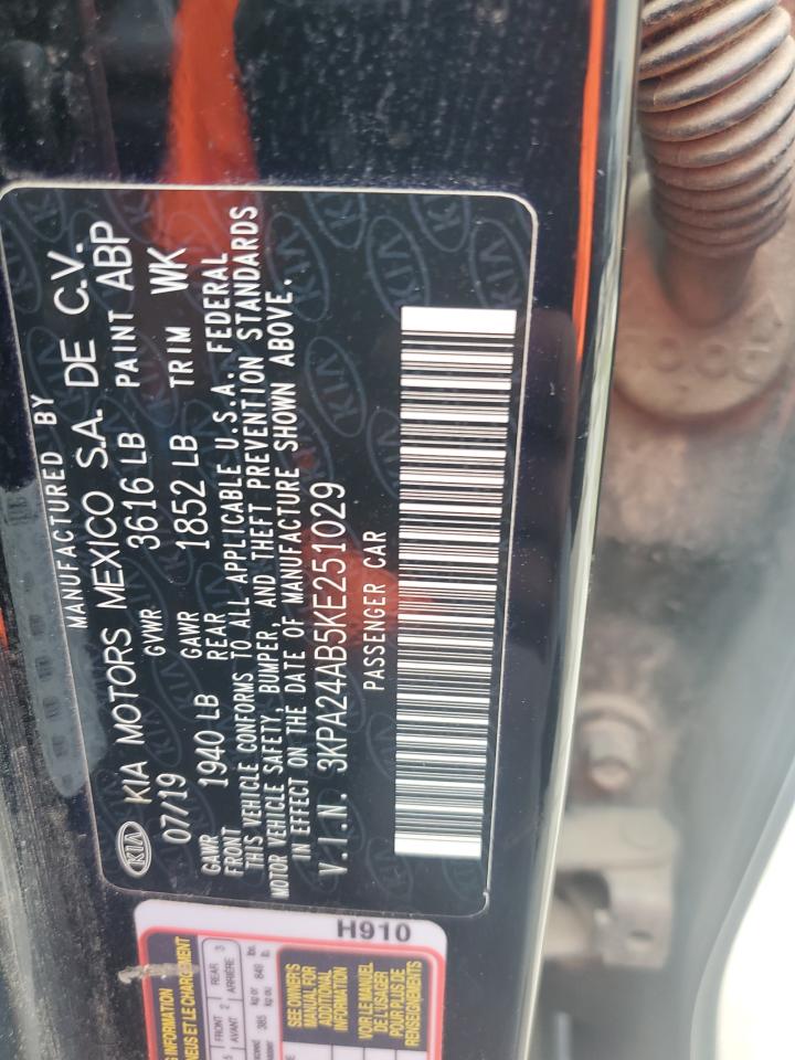 2019 Kia Rio S VIN: 3KPA24AB5KE251029 Lot: 85926595