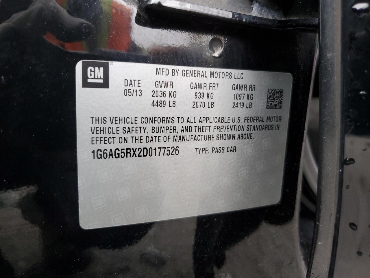 2013 Cadillac Ats VIN: 1G6AG5RX2D0177526 Lot: 85897335