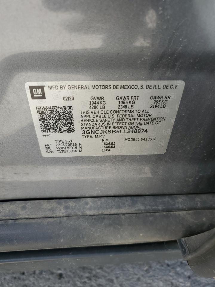 2020 Chevrolet Trax Ls VIN: 3GNCJKSB5LL248974 Lot: 86506055