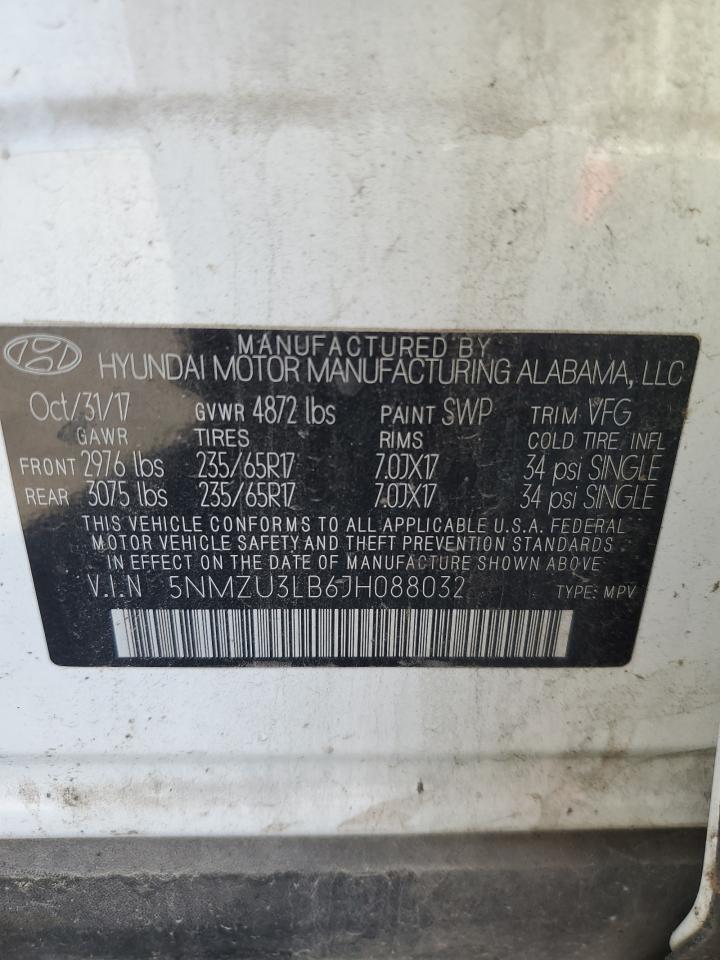 2018 Hyundai Santa Fe Sport VIN: 5NMZU3LB6JH088032 Lot: 86129015