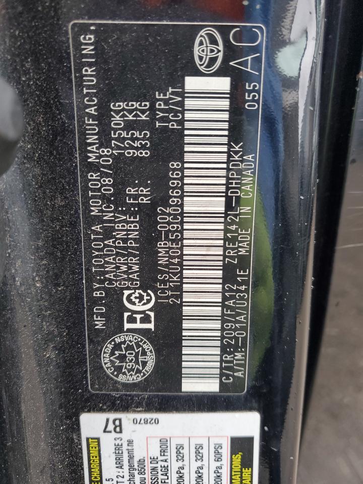 2009 Toyota Corolla Matrix VIN: 2T1KU40E59C096968 Lot: 89722275