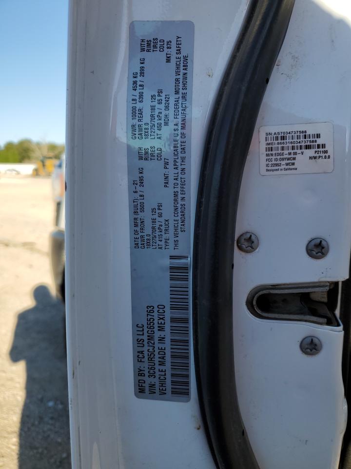 2021 Ram 2500 Tradesman VIN: 3C6UR5CJ2MG655763 Lot: 85916115