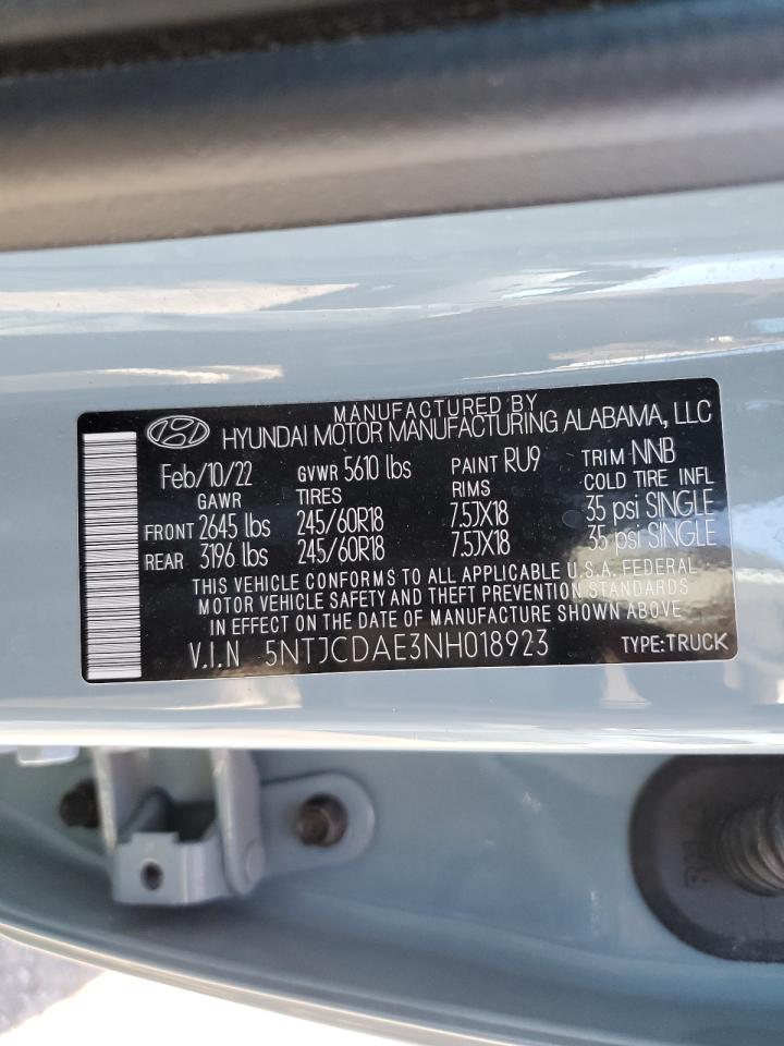 2022 Hyundai Santa Cruz Sel VIN: 5NTJCDAE3NH018923 Lot: 82379125