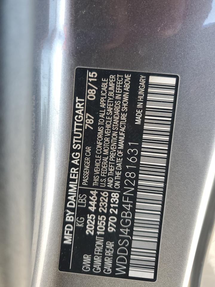 2015 Mercedes-Benz Cla 250 4Matic VIN: WDDSJ4GB4FN281631 Lot: 86168795
