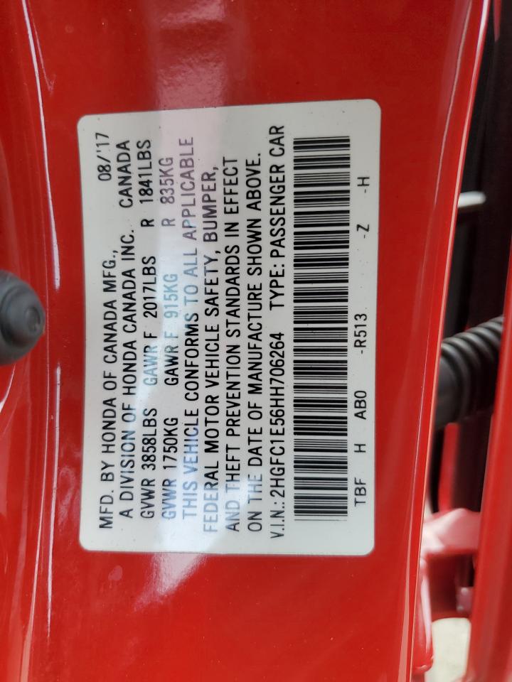 2017 Honda Civic Si VIN: 2HGFC1E56HH706264 Lot: 82345185