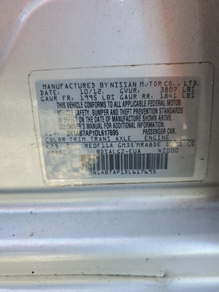 2013 Nissan Sentra S VIN: 3N1AB7AP1DL617695 Lot: 84656425