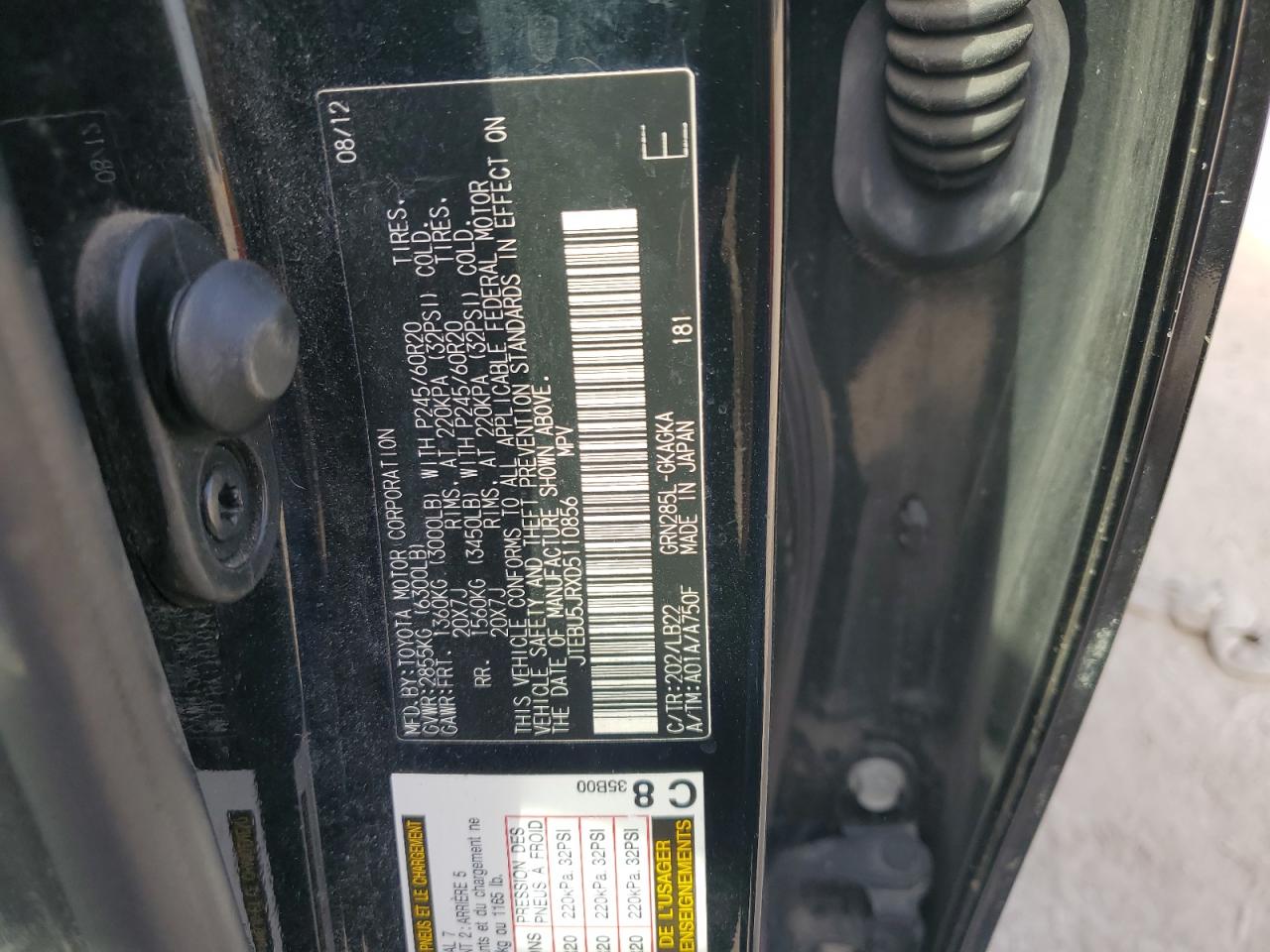 2013 Toyota 4Runner Sr5 VIN: JTEBU5JRXD5110856 Lot: 81916035