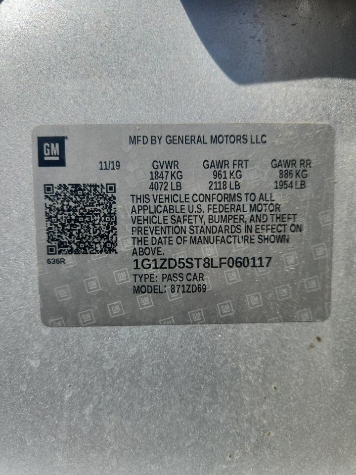 2020 Chevrolet Malibu Lt VIN: 1G1ZD5ST8LF06117 Lot: 85162645