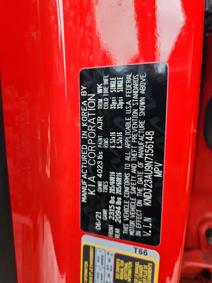 2022 Kia Soul Lx VIN: KNDJ23AU9N7156148 Lot: 85147575