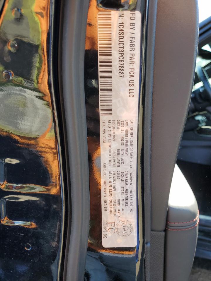 2023 Dodge Durango R/T VIN: 1C4SDJCT3PC678887 Lot: 85868455