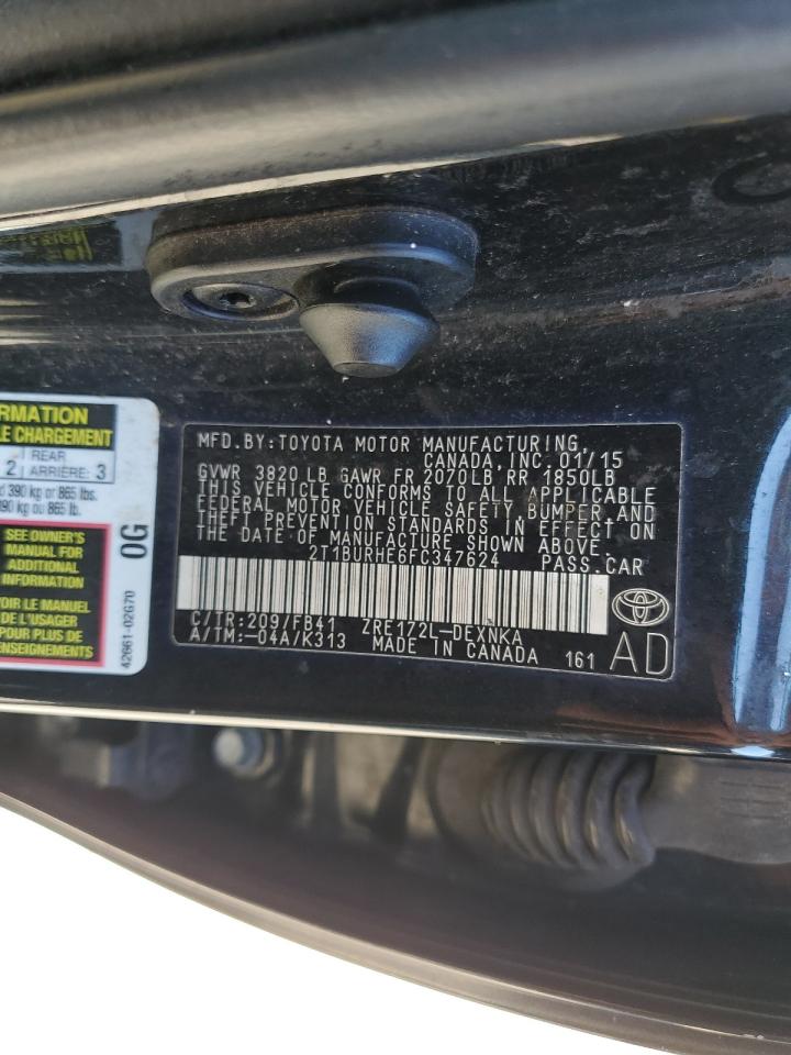 2015 Toyota Corolla L VIN: 2T1BURHE6FC347624 Lot: 85574915