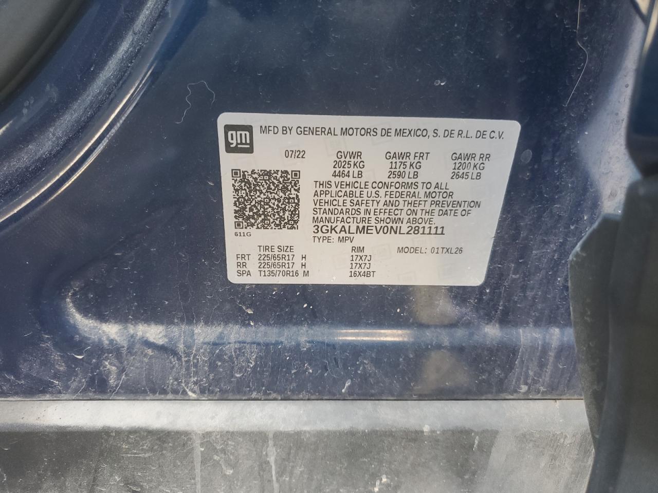 2022 GMC Terrain Sle VIN: 3GKALMEV0NL281111 Lot: 82692375