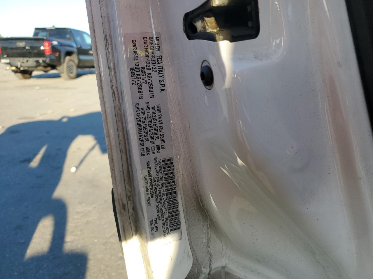 2022 Ram Promaster City Tradesman VIN: ZFBHRFAB3N6Y12556 Lot: 84430965