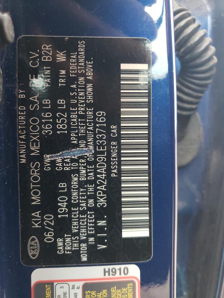 2020 Kia Rio Lx VIN: 3KPA24AD9LE337169 Lot: 86258775