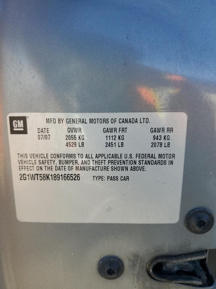 2008 Chevrolet Impala Lt VIN: 2G1WT58K189166526 Lot: 82459055