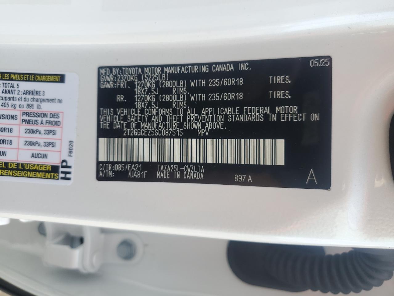 2025 Lexus Nx 350 Premium VIN: 2T2GGCEZ5SC087515 Lot: 82300475