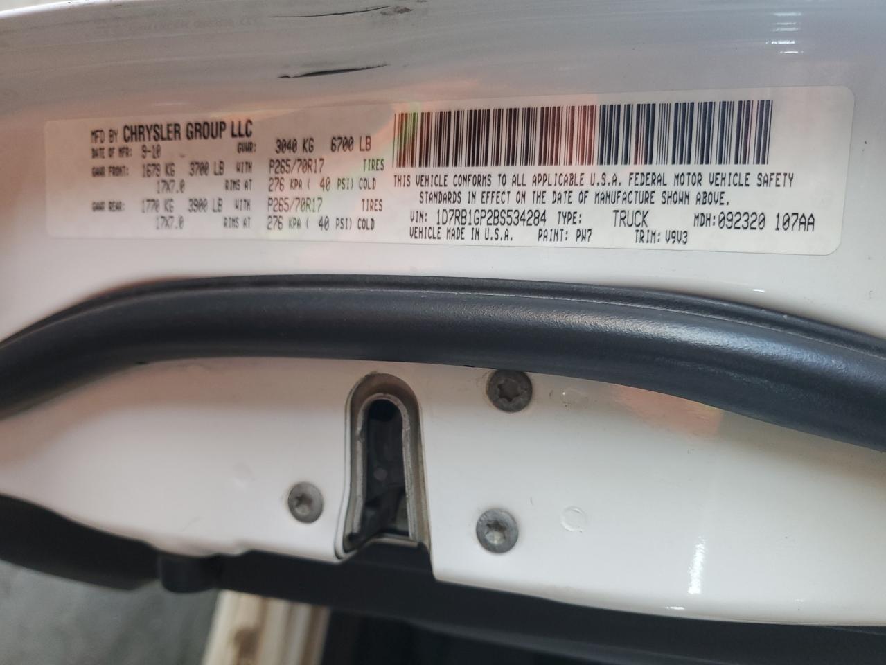 2011 Dodge Ram 1500 VIN: 1D7RB1GP2BS534284 Lot: 85399715