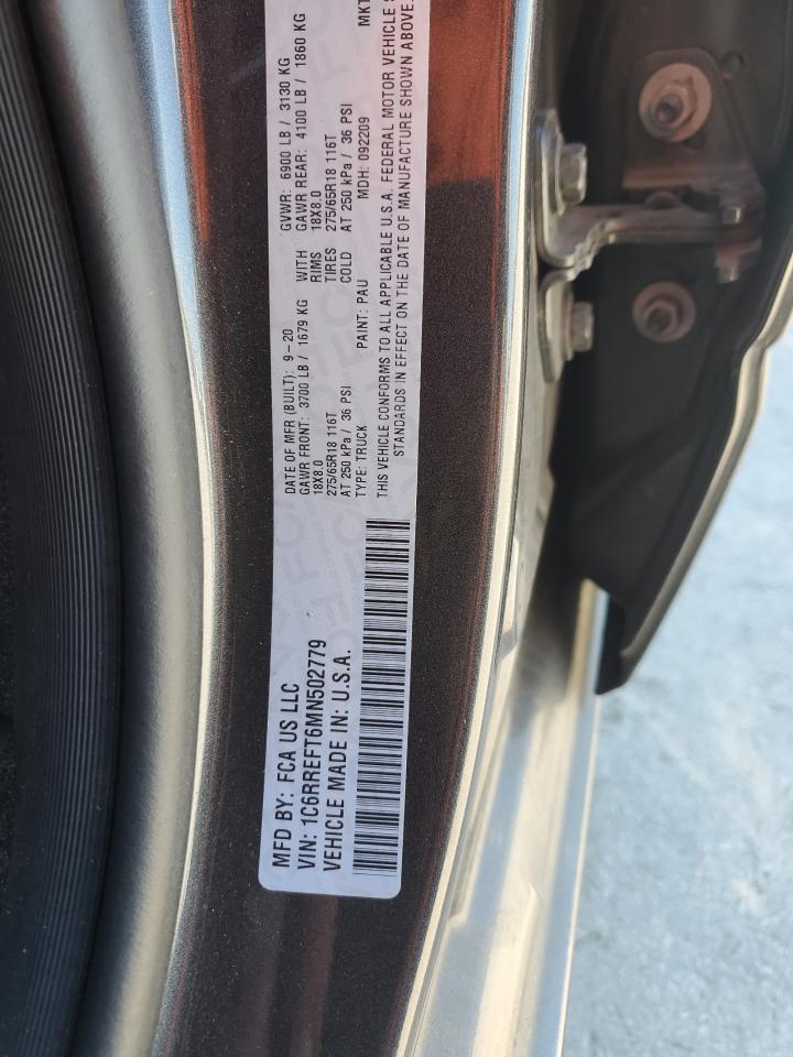 2021 Ram 1500 Big Horn/Lone Star VIN: 1C6RREFT6MN502779 Lot: 91055315