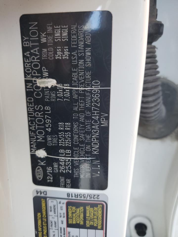 2017 Kia Sportage Ex VIN: KNDPN3AC4H7236910 Lot: 82313335