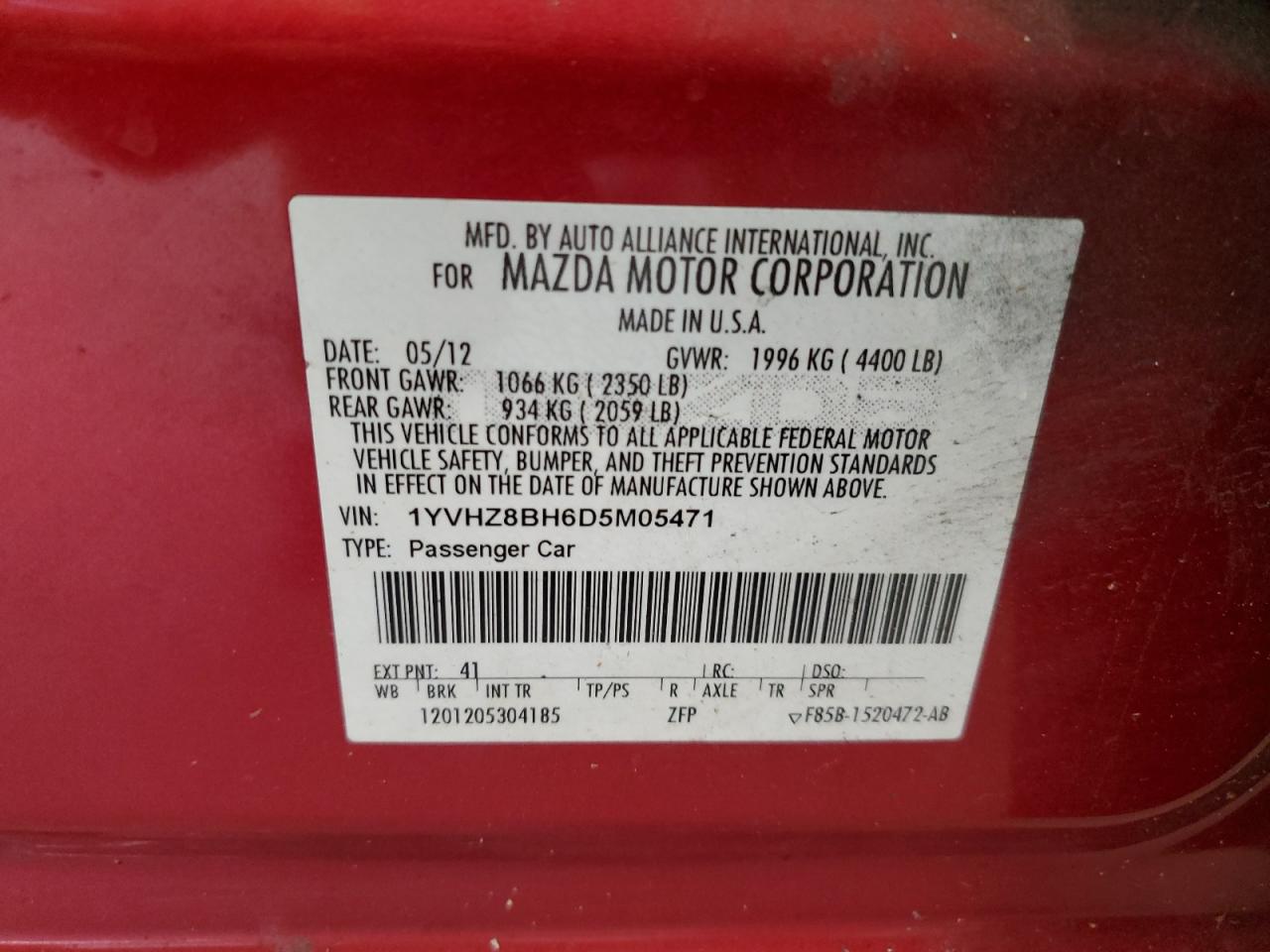 2013 Mazda 6 Sport VIN: 1YVHZ8BH6D5M05471 Lot: 90980985