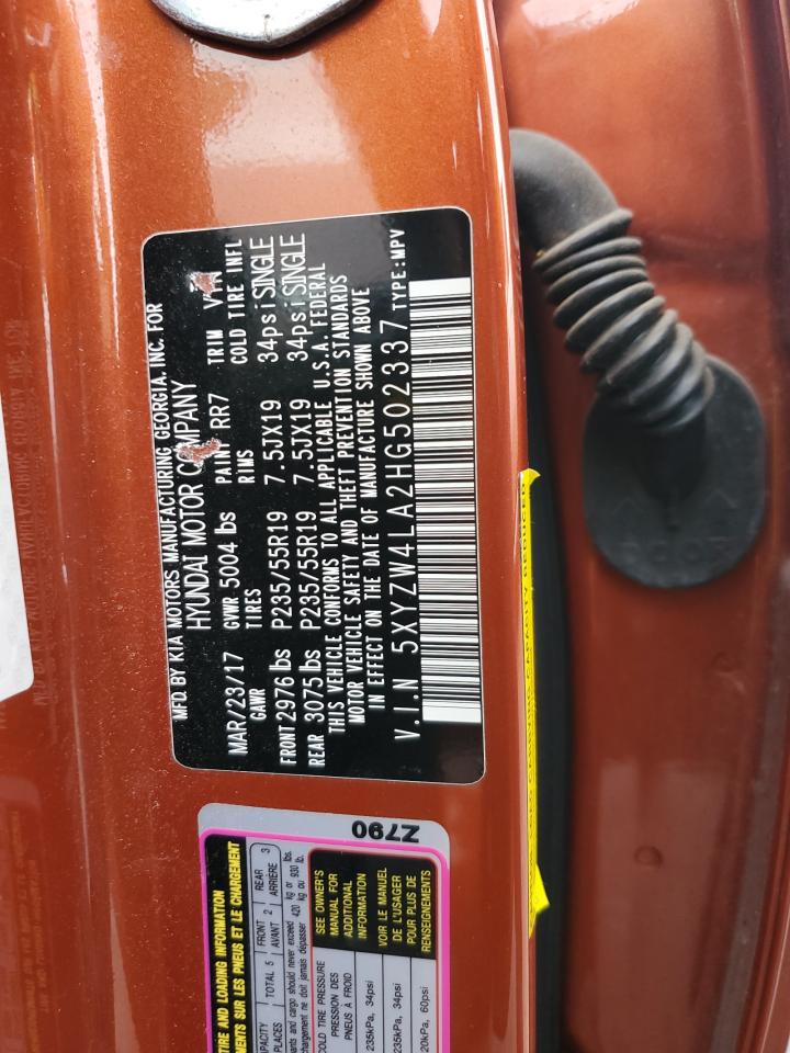 2017 Hyundai Santa Fe Sport VIN: 5XYZW4LA2HG502337 Lot: 82266715