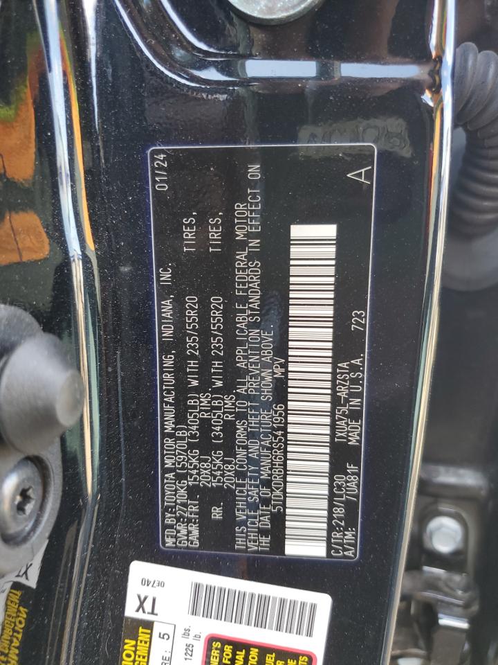 2024 Toyota Highlander Le VIN: 5TDKDRBH6RS541956 Lot: 90604515