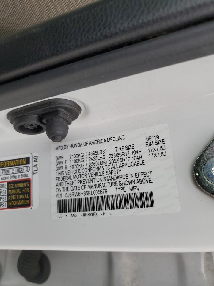 2019 Honda Cr-V Lx VIN: 5J6RW6H35KL005679 Lot: 90055775