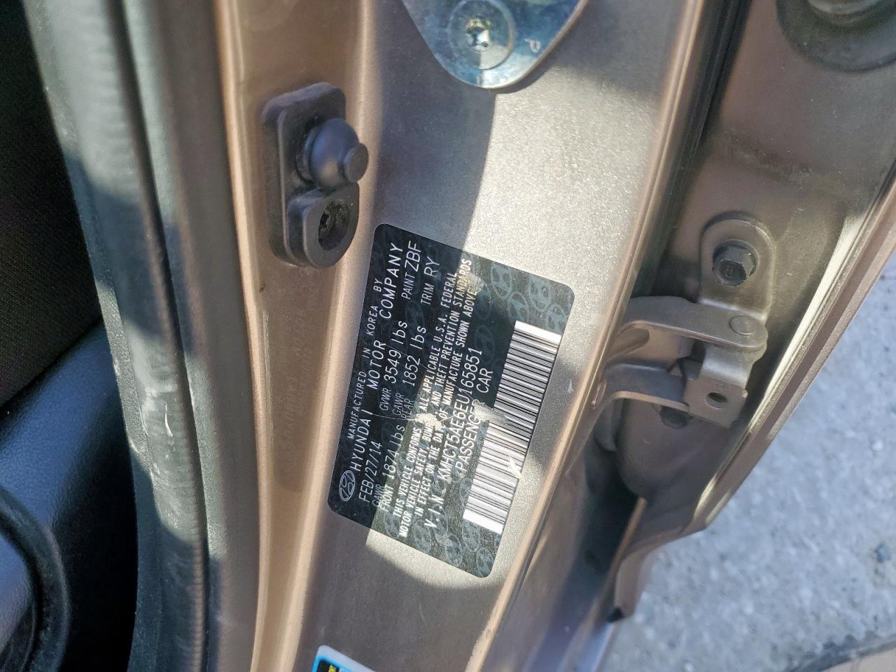 2014 Hyundai Accent Gls VIN: KMHCT5AE6EU165851 Lot: 84793395