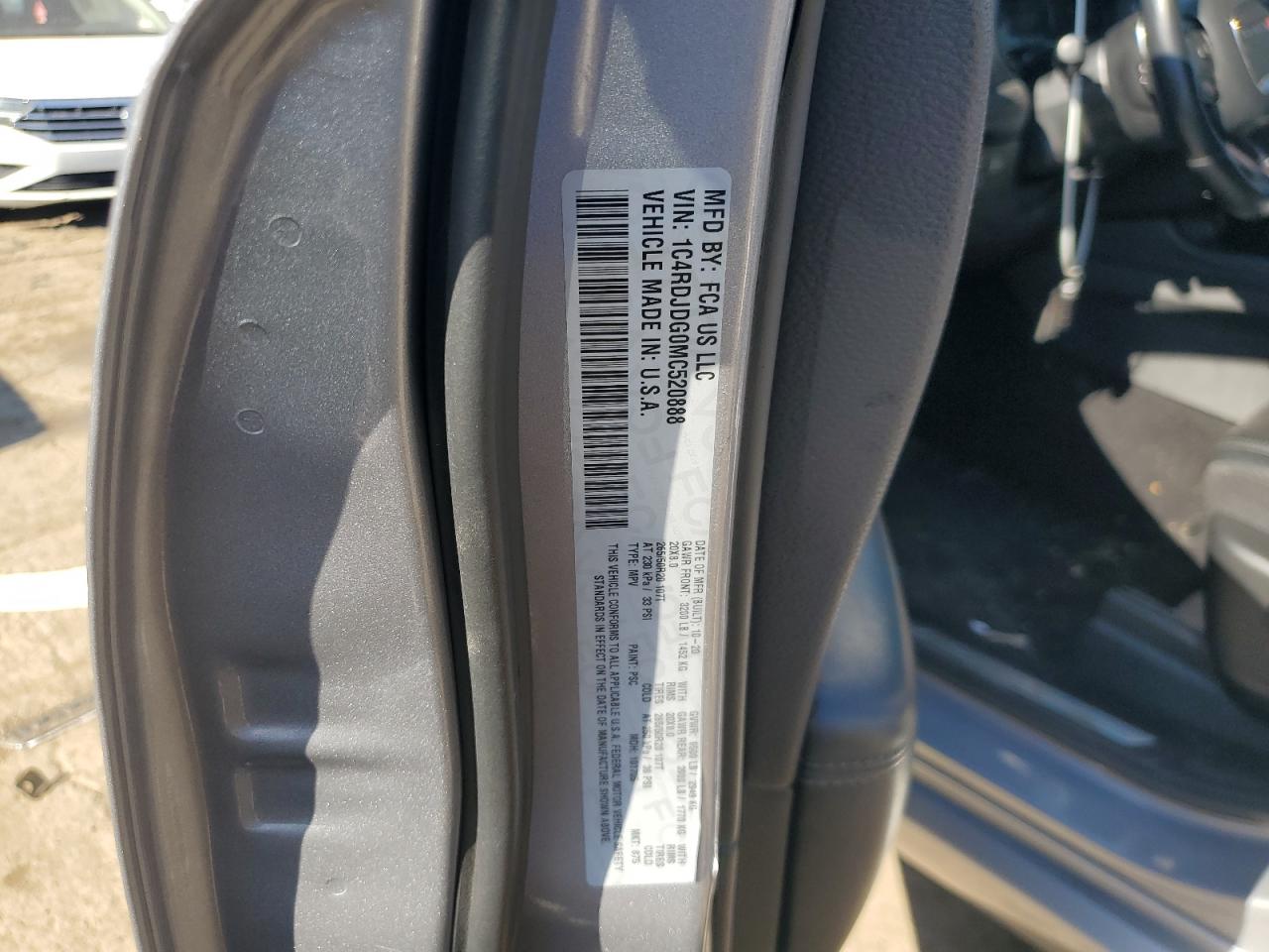 2021 Dodge Durango Gt VIN: 1C4RDJDG0MC520888 Lot: 84588135