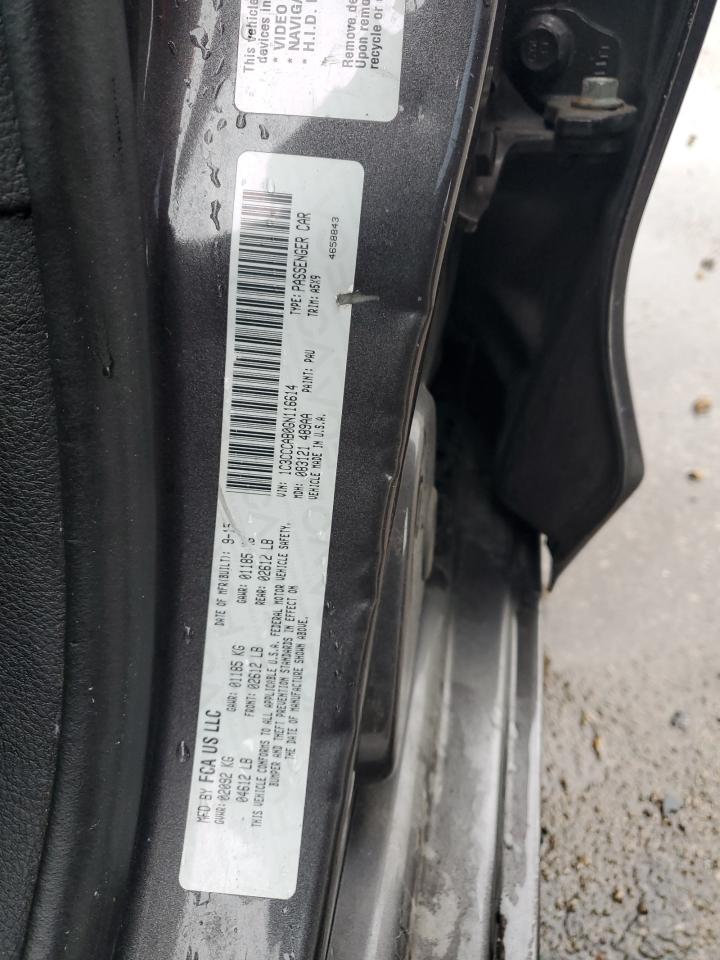 2016 Chrysler 200 Limited VIN: 1C3CCCAB0GN116614 Lot: 90104575