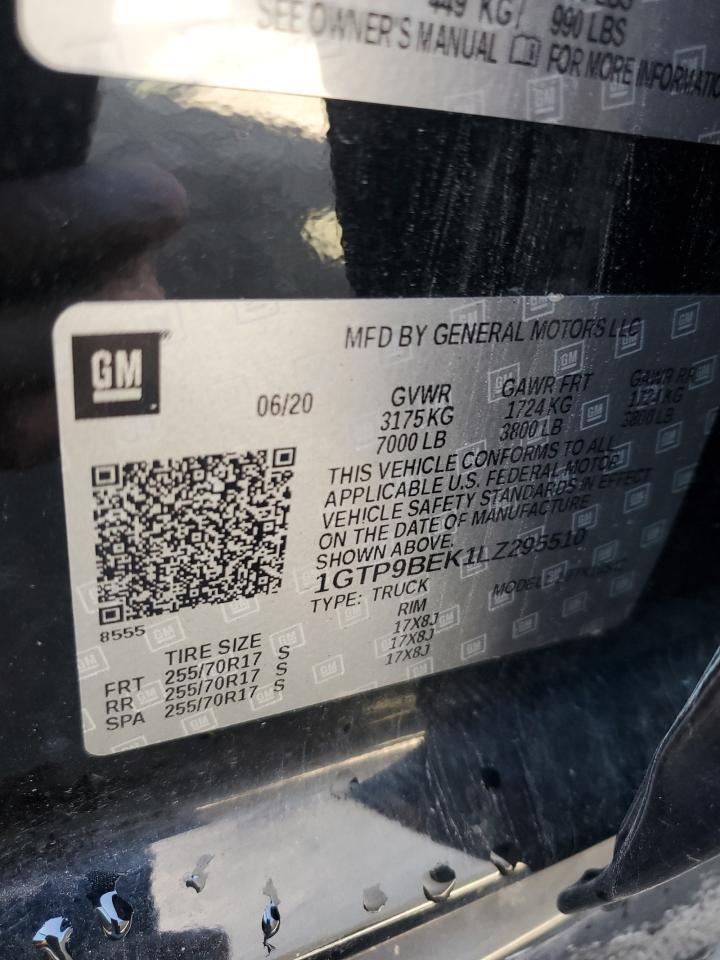 2020 GMC Sierra K1500 Sle VIN: 1GTP9BEK1LZ295510 Lot: 86506255