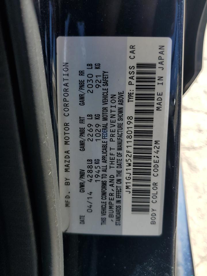 2015 Mazda 6 Grand Touring VIN: JM1GJ1W52F1180198 Lot: 84804095