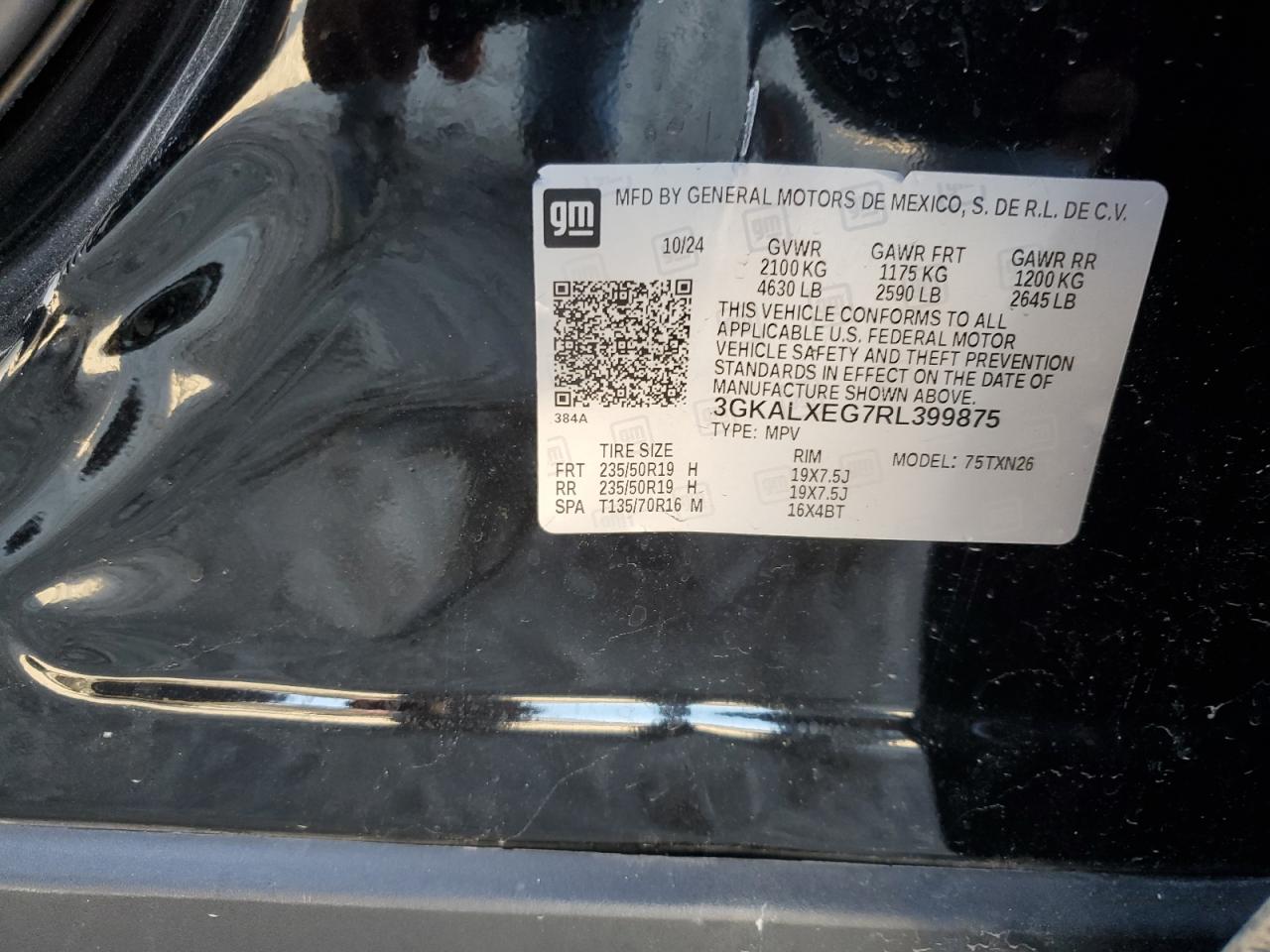 2024 GMC Terrain Denali VIN: 3GKALXEG7RL399875 Lot: 89492275