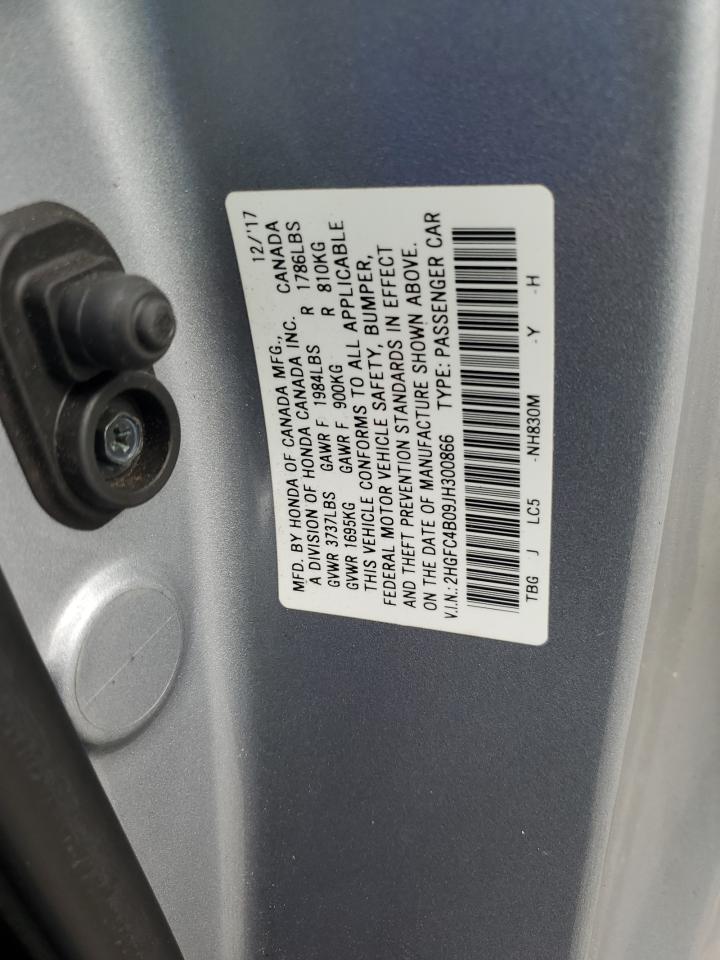 2018 Honda Civic Lx VIN: 2HGFC4B09JH300866 Lot: 85513845