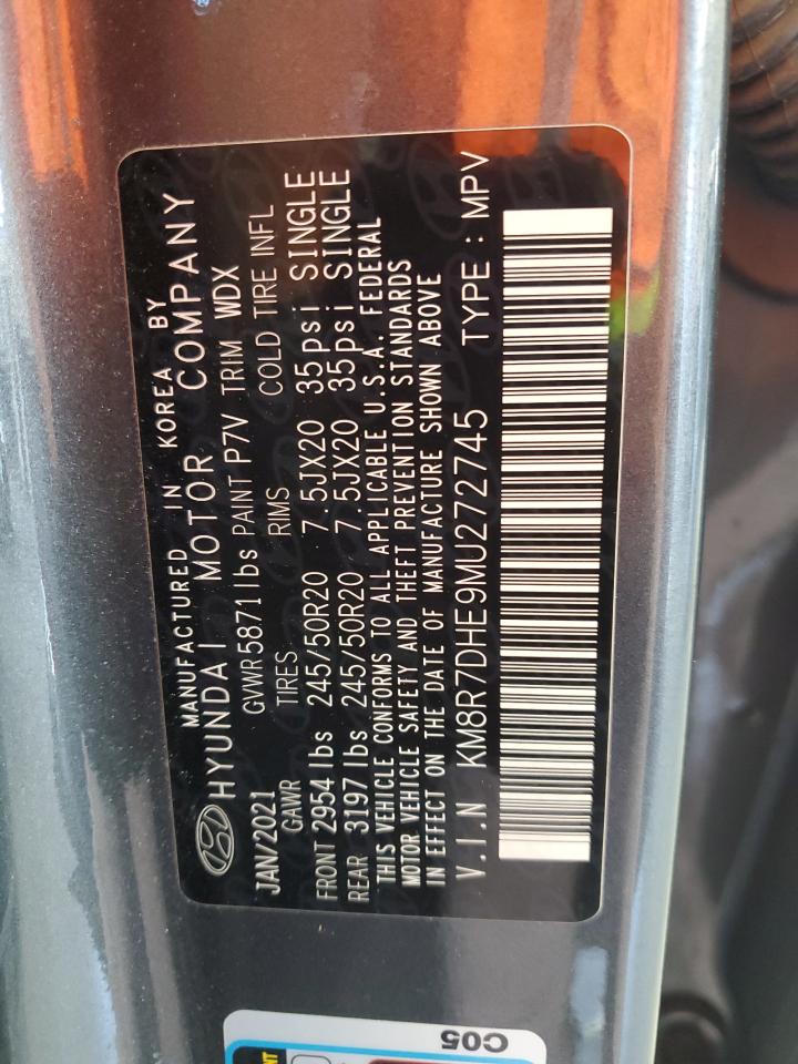 2021 Hyundai Palisade Calligraphy VIN: KM8R7DHE9MU272745 Lot: 85264965