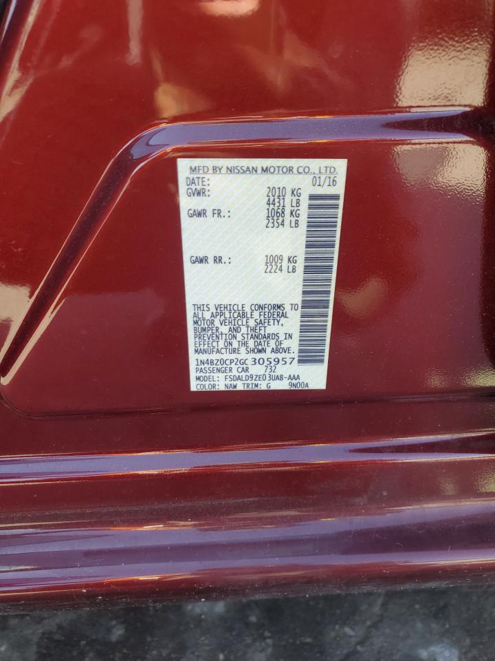 2016 Nissan Leaf Sv VIN: 1N4BZ0CP2GC305957 Lot: 86815065