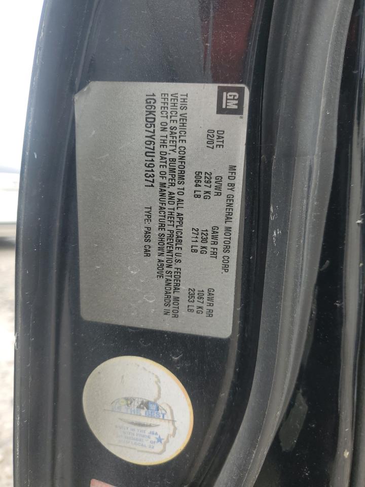 2007 Cadillac Dts VIN: 1G6KD57Y67U191371 Lot: 89515785