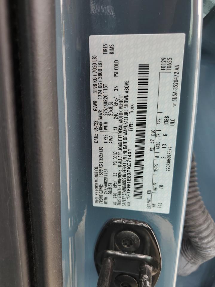 2023 Ford F150 Supercrew VIN: 1FTFW1E89PKE71401 Lot: 82745035